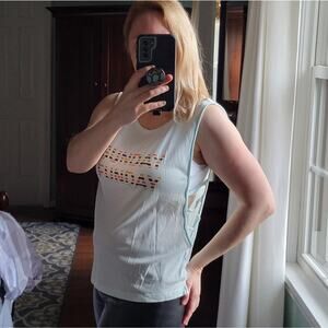 New HelloNite Sunday Funday Workout Tank Sleeveless Caged Sides/Open Exercise